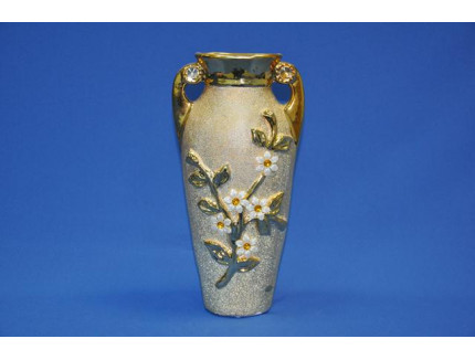 ваза ф. боченок золото/цветы 